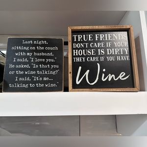 TWO Wine lovers signs, black